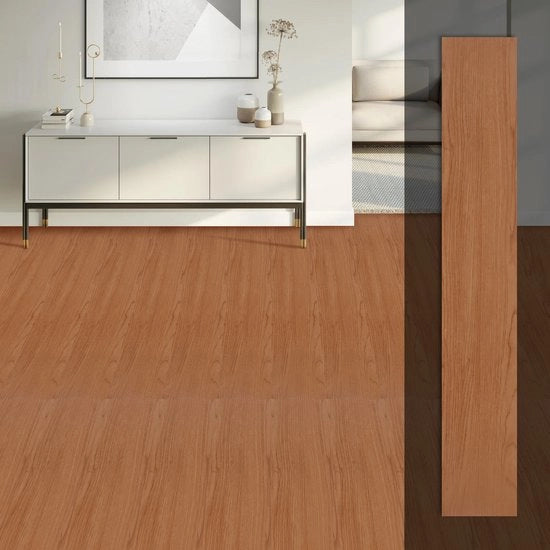 Set di pavimento PVC autoadesivo da 18, 2,51 m², con superficie in legno, piastrelle di pavimento con aspetto in legno, piastrelle autoadesive in vinile, impermeabili, antiscivolo, adatti per cucina, soggiorno, balcone (mat houtbruin)