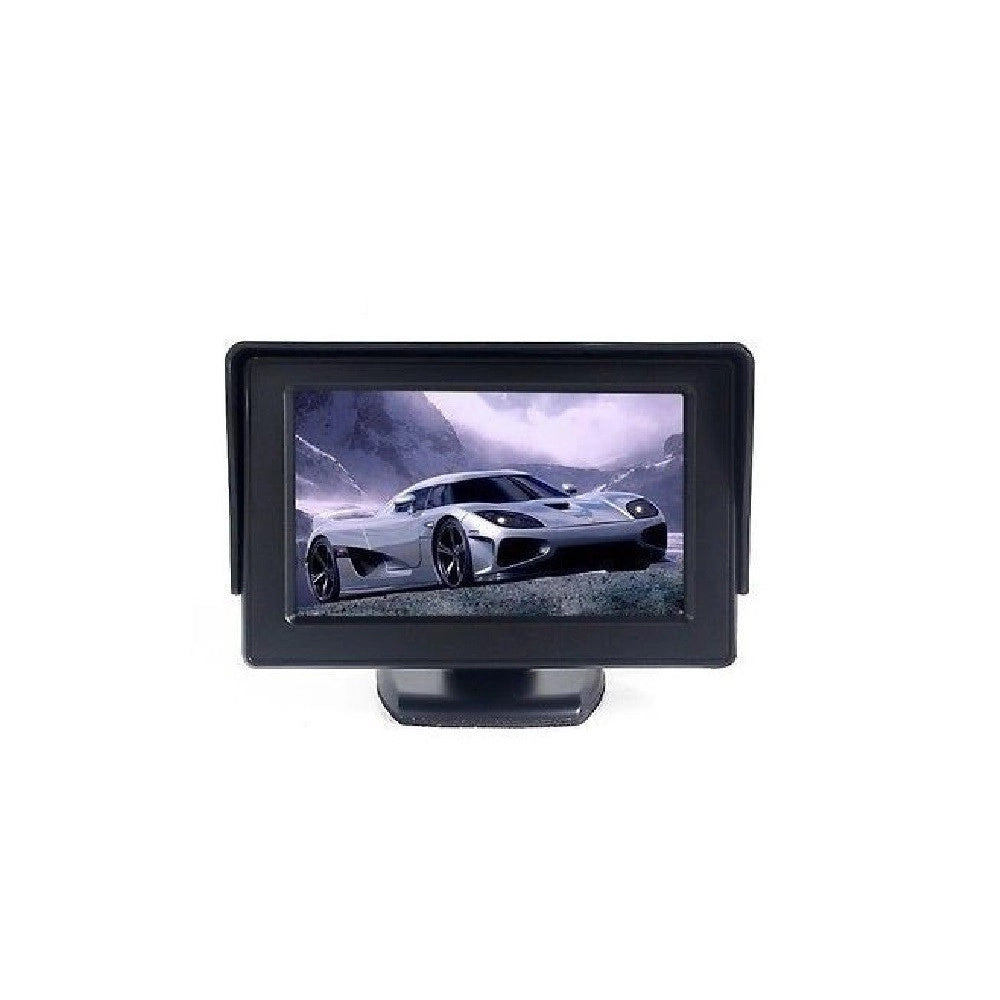 Trade Shop - Monitor Lcd Tft 4.3" A Colori Auto Camper Per Telecamera Retromarcia Rear View -