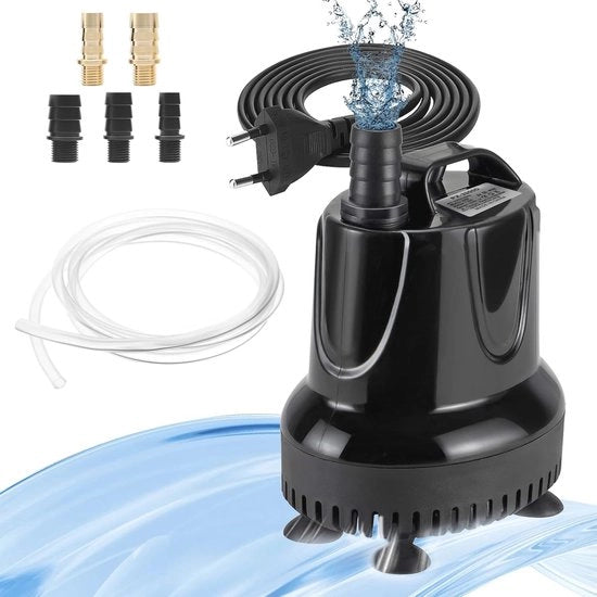 Pompa di circolazione miniaturizzata 25W - Mini pompaggio 1200L/H con 3 diffusori per laghetto, fontana, acquario e giardino