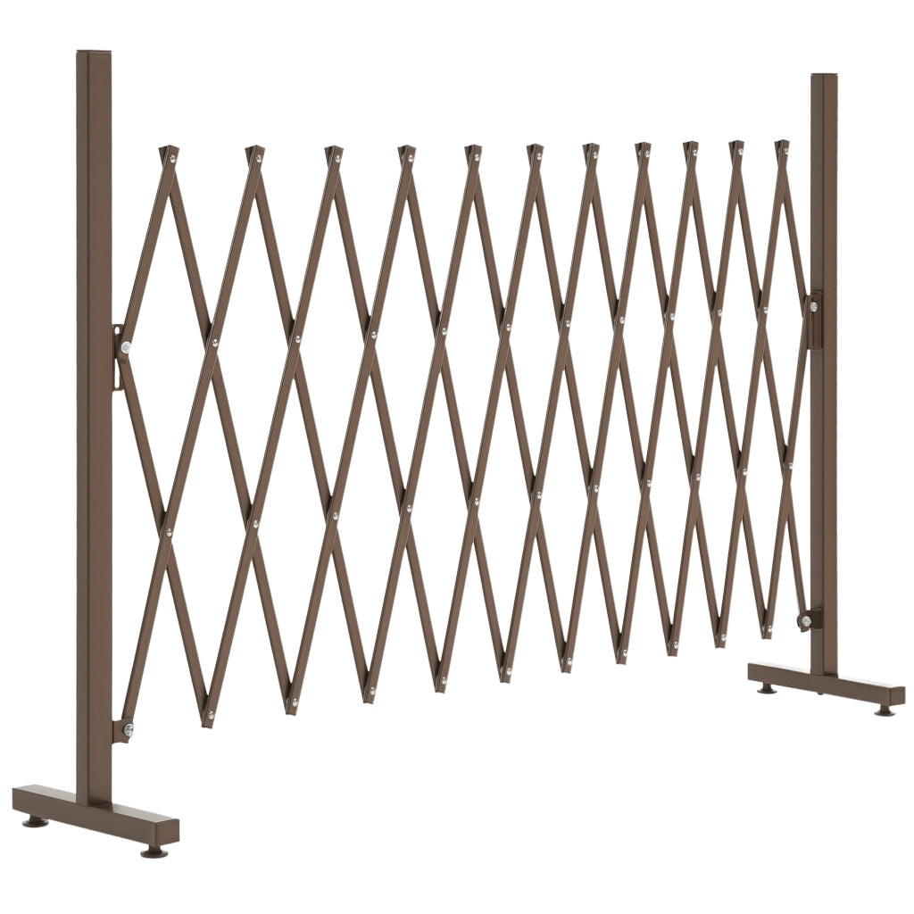 Recinzione per Giardino a Larghezza Regolabile. in Metallo e Alluminio. 300x31x103.5 cm. Marrone Scuro