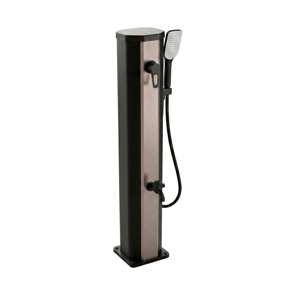 Tanaga Bronze 20 - Doccia Solare Bassa Da Giardino 20L Con Doccetta E Rubinetto Lavapiedi
