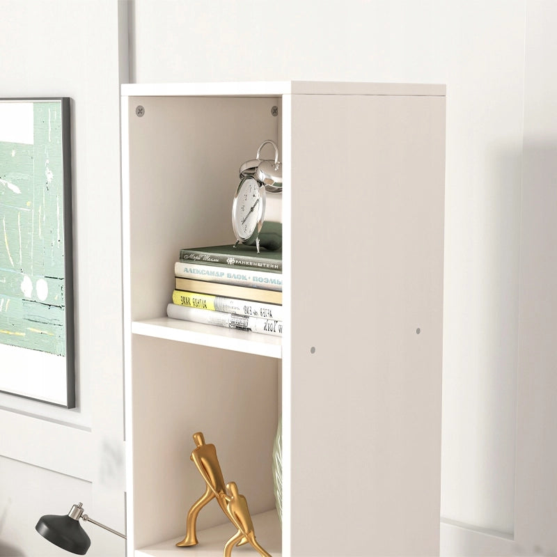 Alta libreria bianca per libri e raccoglitori, ufficio, salotto, loft, 182 cm