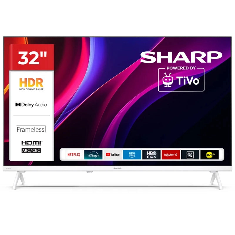 SHARP 32HE2245EW - 32"" SMART TV LED HD - TIVO OS - FRAMELESS - COMP. TV SAT - AUDIO DOLBY DIGITAL+ / DTS HD - CHROMECAST - WHITE - IT