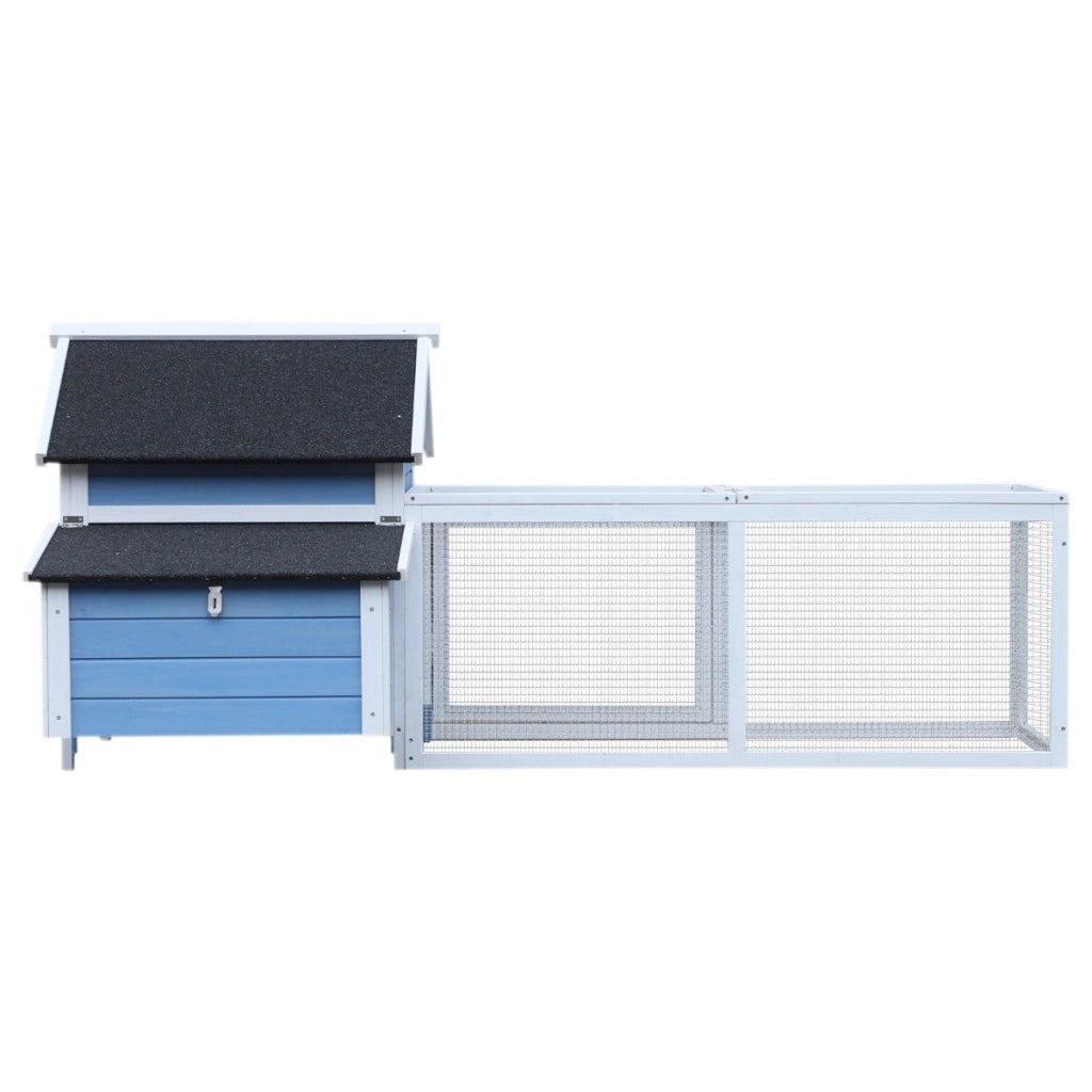 Easycomfort Gabbia per Galline Ovaiole con Zona Corsa e Vassoio di Nidificazione Rimovibile, Pollaio da Giardino in Legno con Tetto Impermeabile, 180x91x79 cm