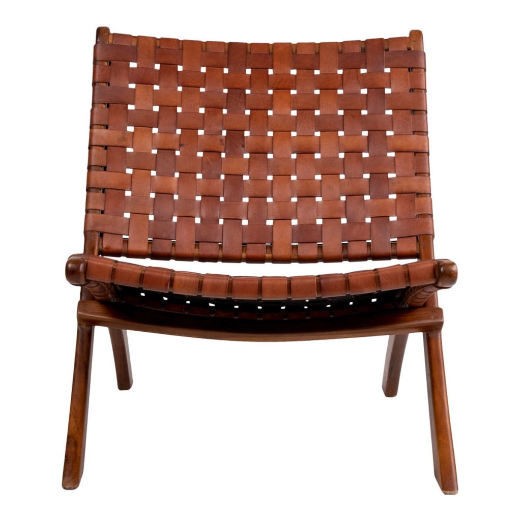 Poltrona Pieghevole Perugia, Marrone, Pelle, 74x66x73 cm