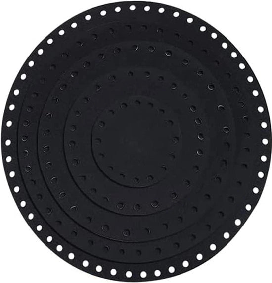Set di 10 pannelli di velluto per il pavimento - forma rotonda - pannello base - filato spesso - accessori DIY - modello grigio - cesto intrecciato - tessitura a maglia - creare una borsa