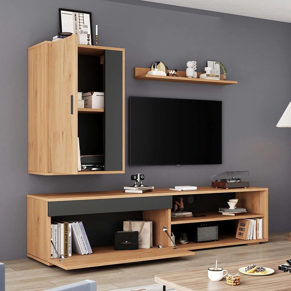 Set TV murale - Xylo - 140x35x39 cm 3 pezzi