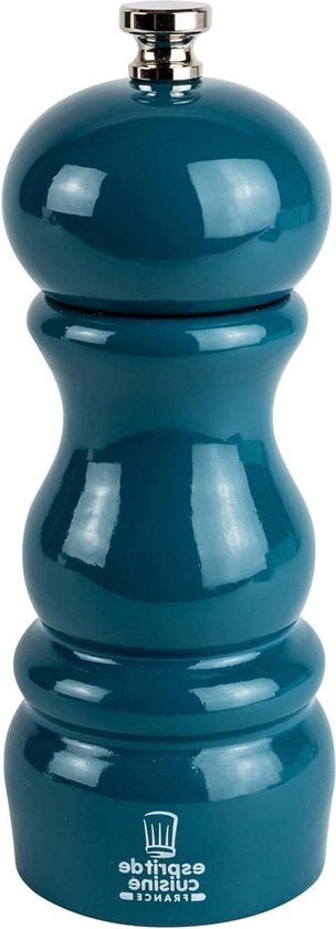 Molinello per pepe e sale - mola ceramica - regolabile - design esclusivo - legno naturale - 15cm - Pacific Blue