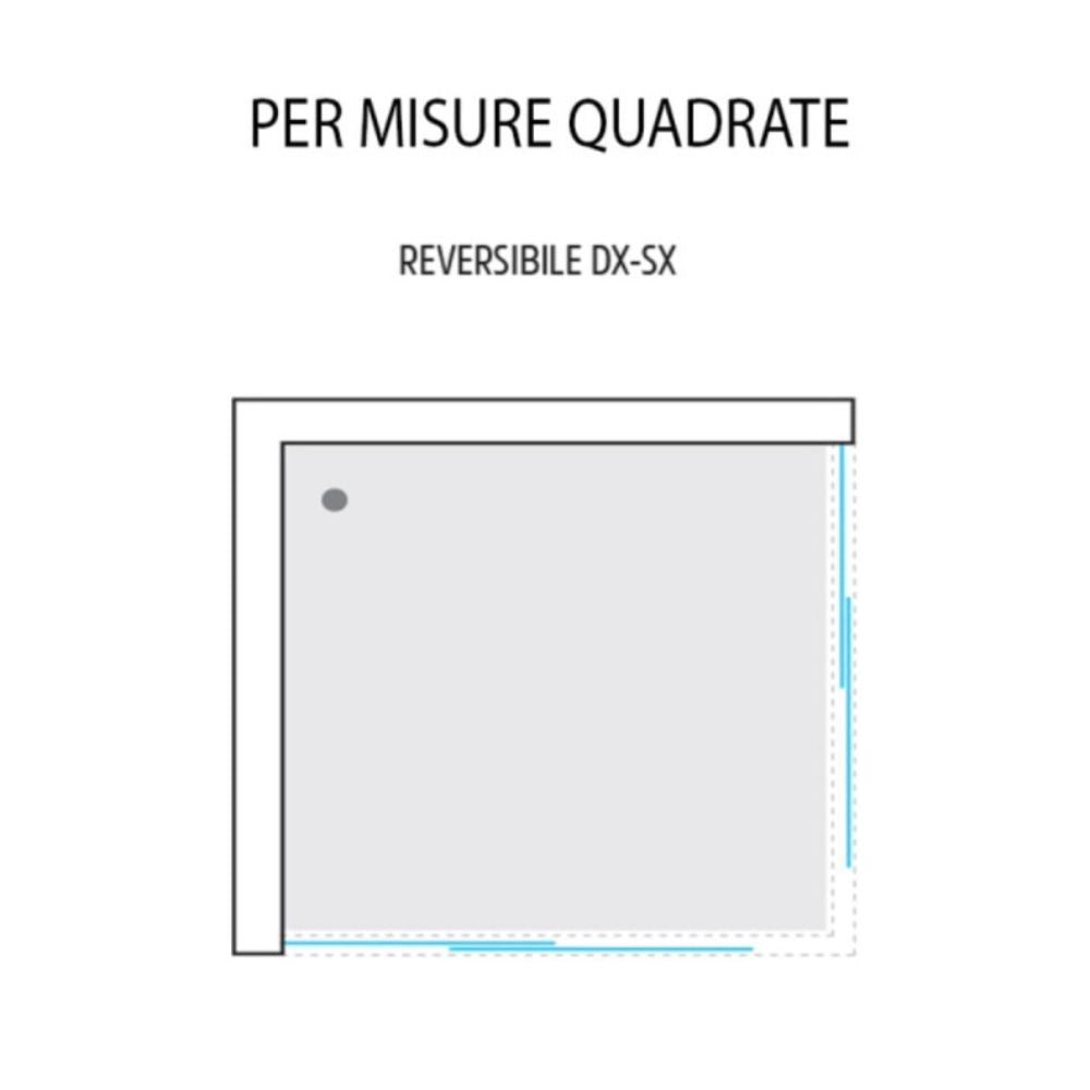 Box doccia corner due ante cristallo serigrafato temperato *** misure 66.5-69.5x66.5-69.5xh185 cm serigrafato, confez...