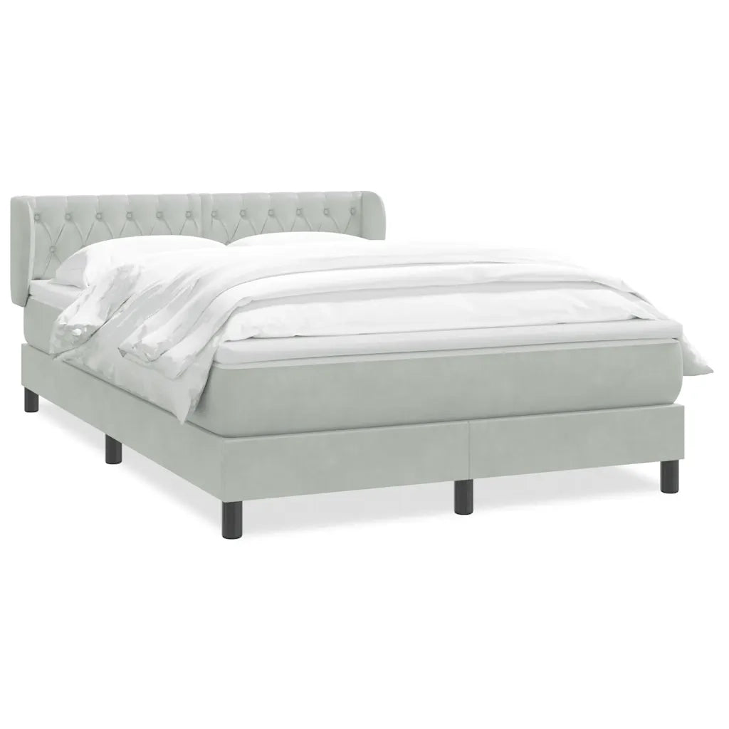 Giroletto a Molle con Materasso Grigio Chiaro 160x210cm Velluto 3317781