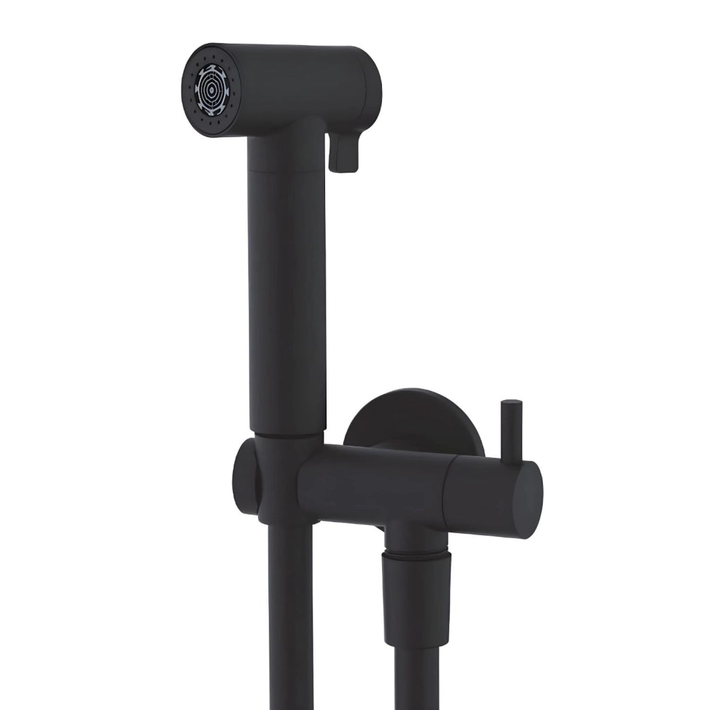 Idroscopino wc doccetta ottone portatile shutoff monogetto con leva ogomondo kit *** finitura- nero tondo, confezione 1