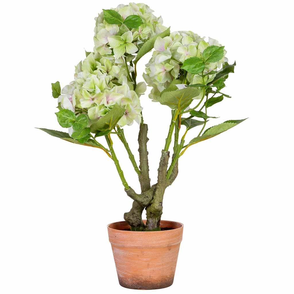 Ortensia artificiale decorativa verde, 46x44x67h cm