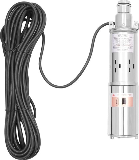 Pompa doppia 180 W 12 V per fontane - Pompa d'acqua in acciaio inossidabile con un flusso di 1,2 m³/h e una lunghezza del cavo di 17 m