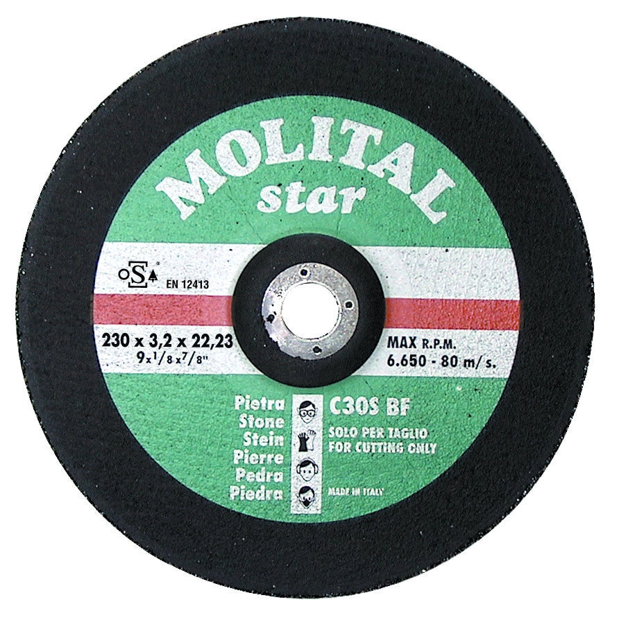 DISCO DA TAGLIO PER MARMO MOLITAL Ø 230x3,2 mm - MOLITAL