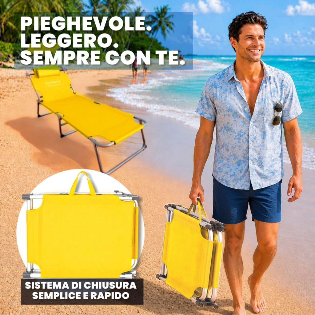 RMF PRO SET 2 LETTINI PIEGHEVOLE CON PARASOLE GIALLO