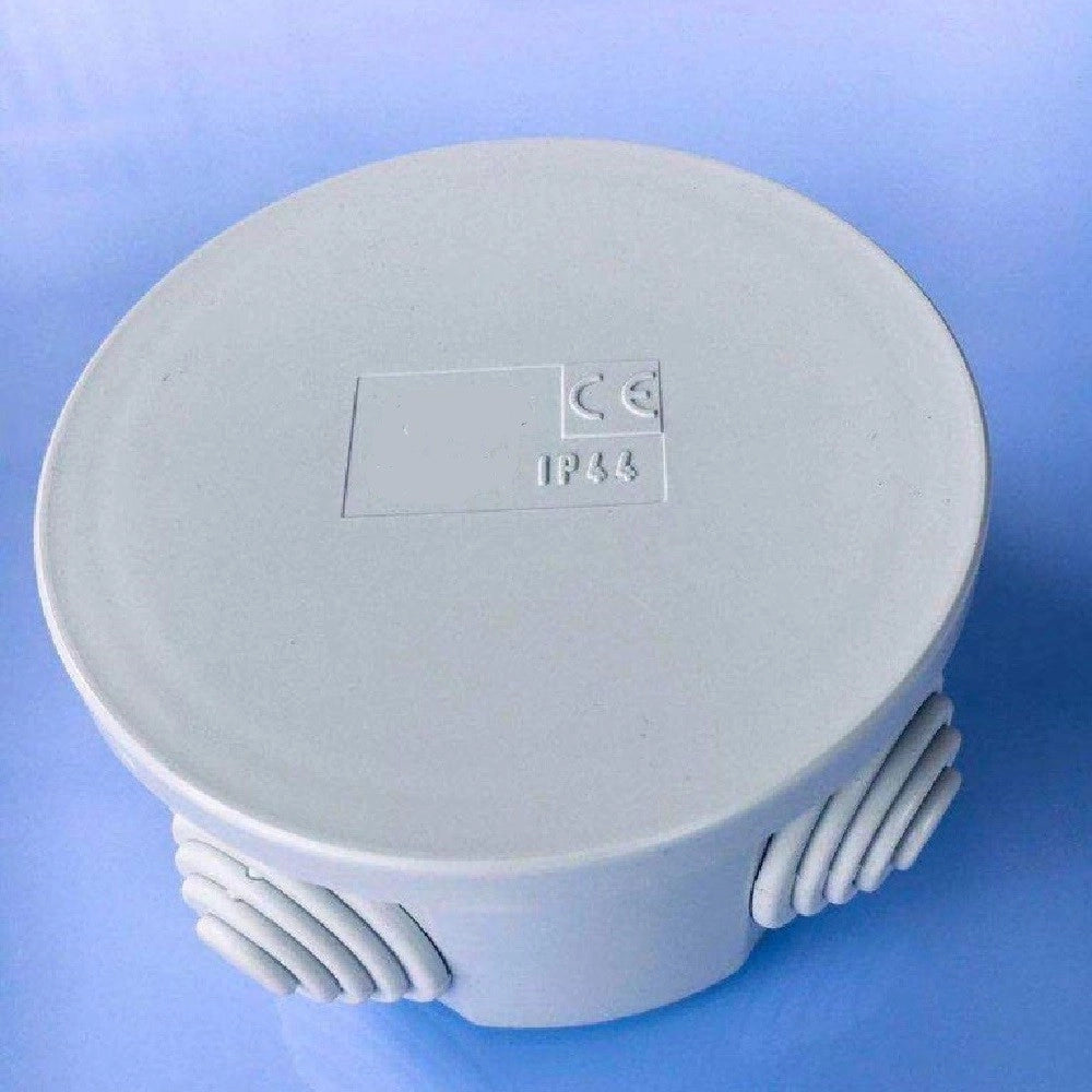 Trade Shop - Scatola Stagna Cassetta Rotonda Coperchio A Pressione 80x40mm Ip44 Con Passacavi -