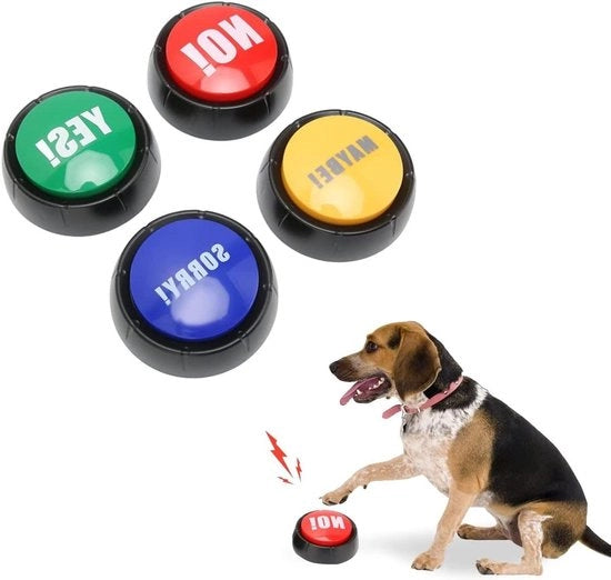 4 pezzi di Comunicazione per Animali di Compagnia - Zolfetto di Addestramento con 4 Effetti Sonori - Materiale ABS - Per Cani e Gatti.