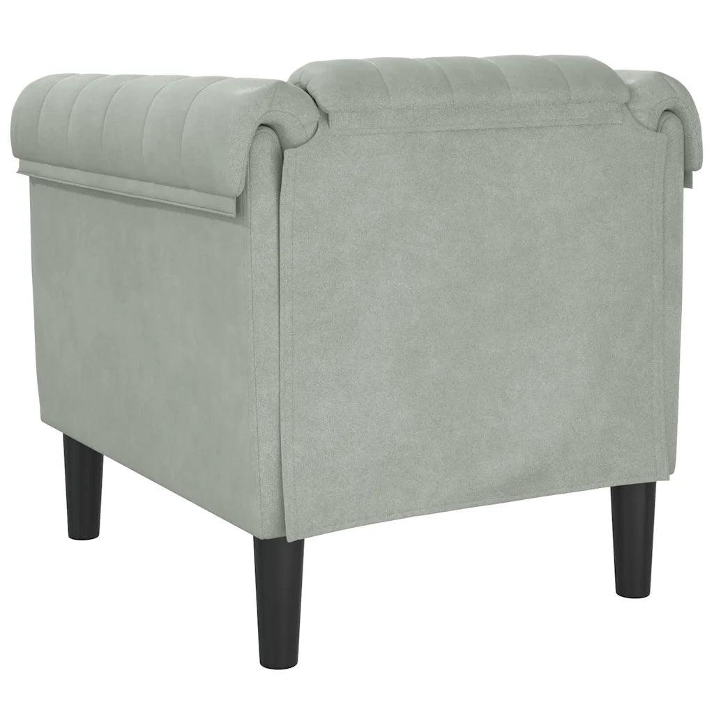 Poltrona Grigio Chiaro in Velluto 372565