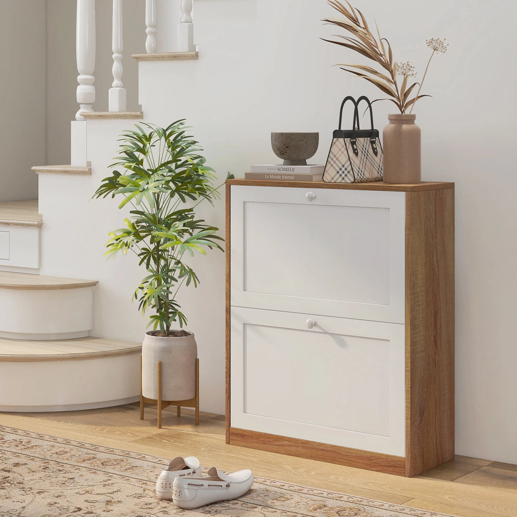 EasyComfort Scarpiera Slim con 3 Ripiani Regolabili a 2 Livelli per 12 Paia, in Truciolato e MDF, 60x24.5x75.5 cm