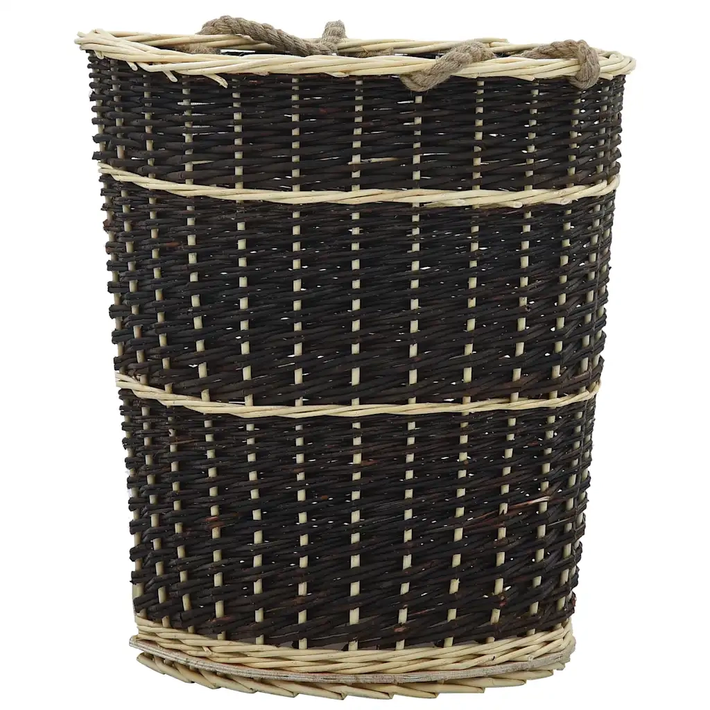 Cesta per Legna con Spallacci 50x44x58cm Salice Naturale 286974
