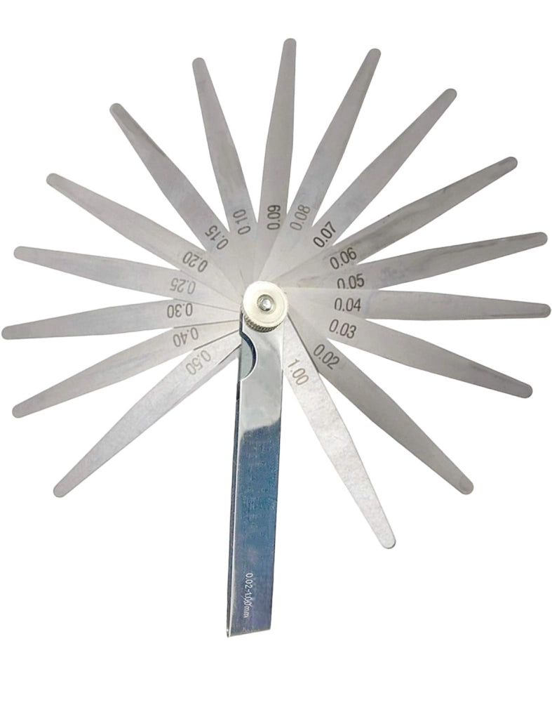 Spessimetro Calibro Spessori 16 lame 0,02mm 1,00mm Misuratore Spessori Fessure