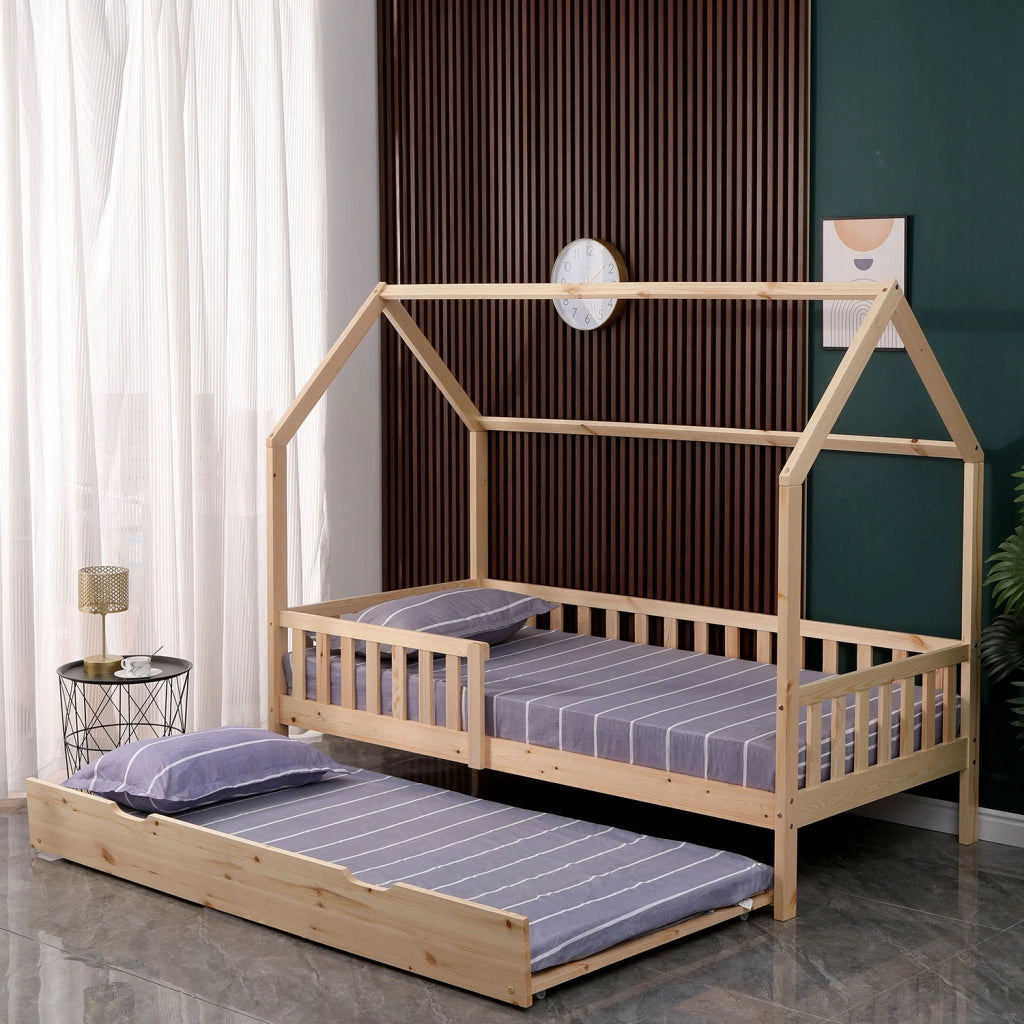 Letto a cassetti in legno