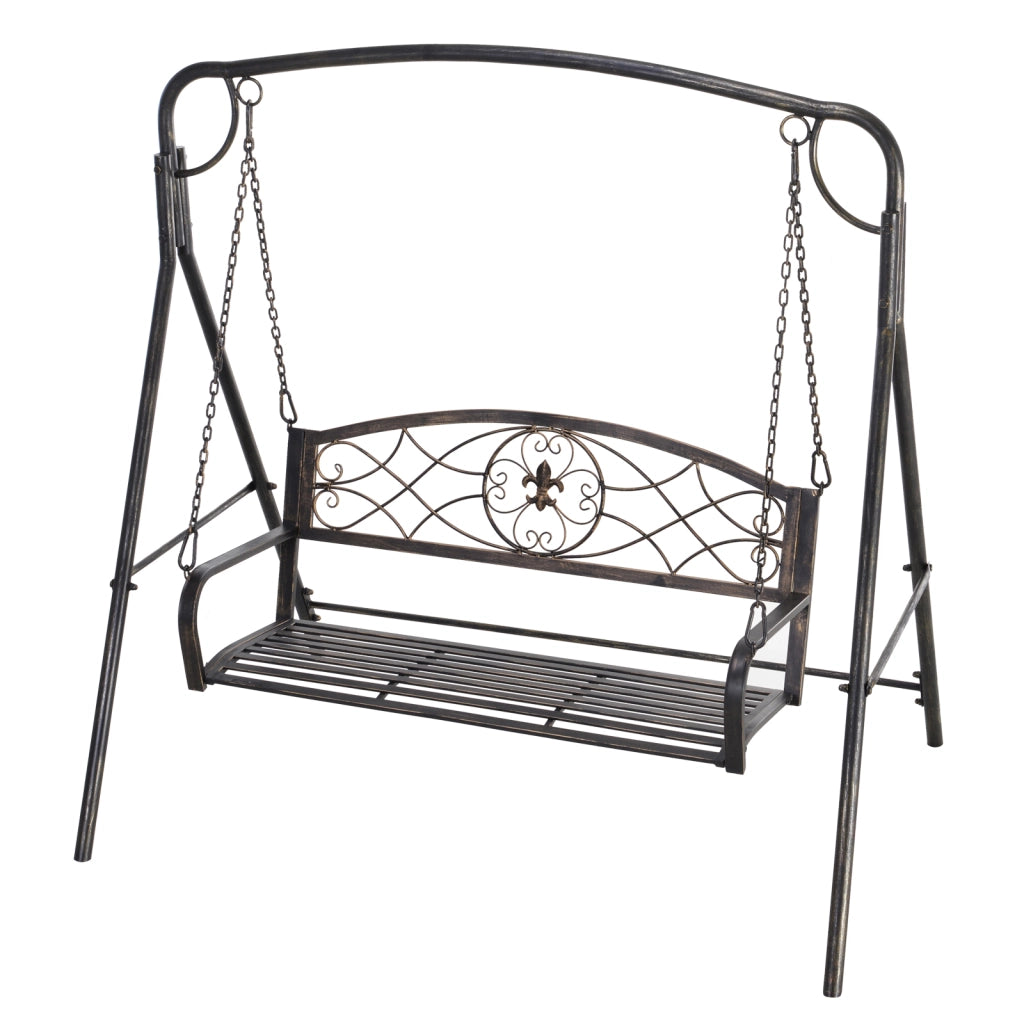 Altalena da giardino per 2 persone altalena in metallo in bronzo 167 x 123 x 175 cm ideale per giardino e terrazza