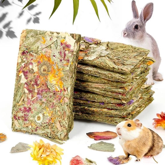 Prodotti alimentari per cavia e coniglio - 10 pezzi - Snack naturale con Timothy - Kraker per cavia e coniglio - Alimento per cavia e coniglio - Adatto anche per chinchilla e hamster - Con erbe - Snack per coniglio