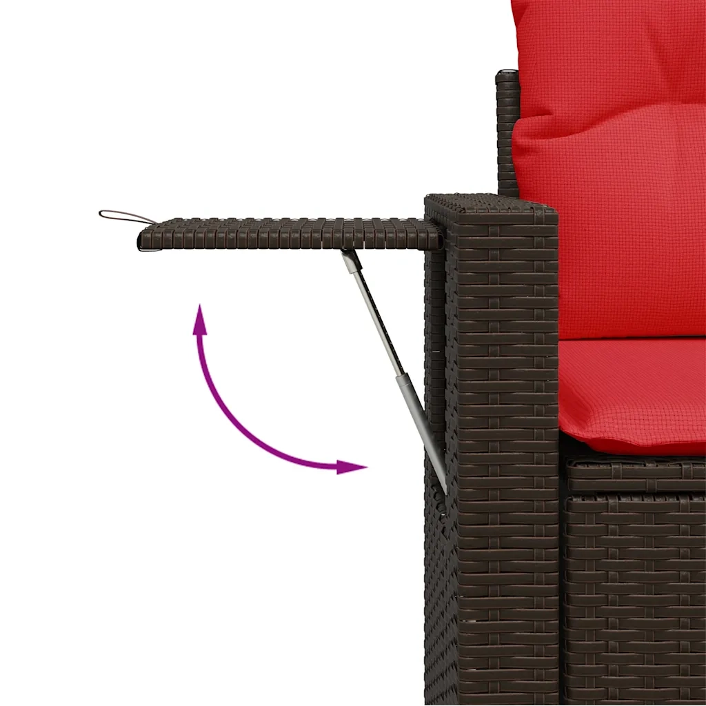 Set Divani da Giardino 6 pz con Cuscini Marrone in Polyrattan 3220143