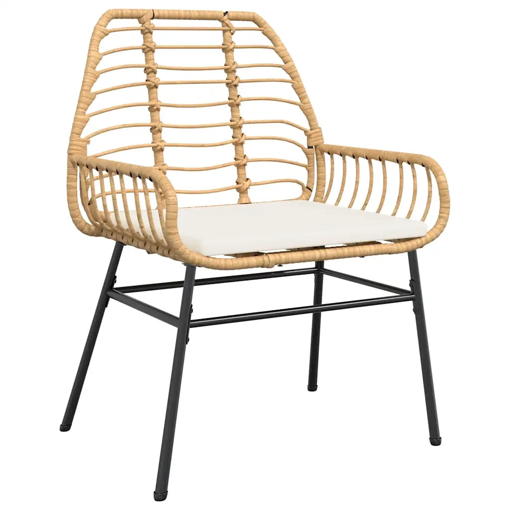 Set da Pranzo da Giardino 5pz con Cuscini Polyrattan Vetro 3334458