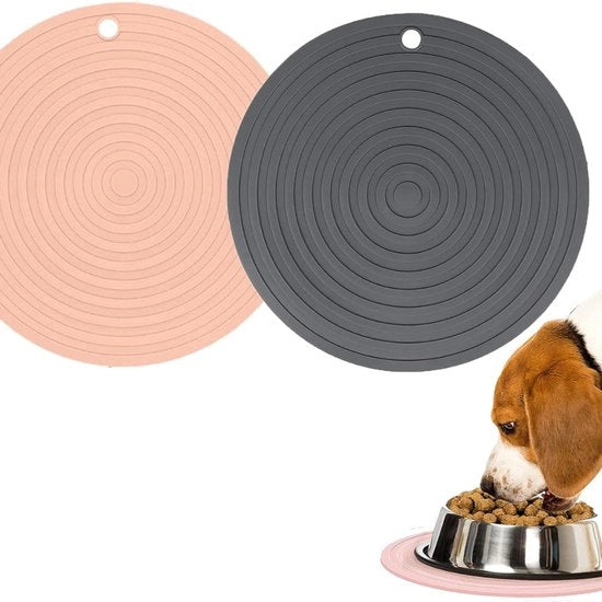 Pacco di 2 mattonelle per cani e gatti in silicone, mattonella per cani e gatti idrorepellente e antiscivolo in silicone, ciotola per cani e gatti, adatta per animali domestici di piccola e media taglia