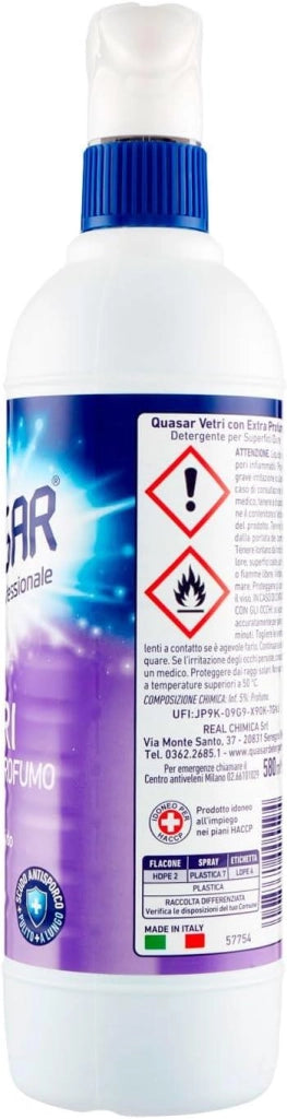QUASAR SPRAY VETRI SET 2 PZ X 580 ML CON EXTRA PROFUMO NON LASCIA ALONI USO QUOTIDIANO