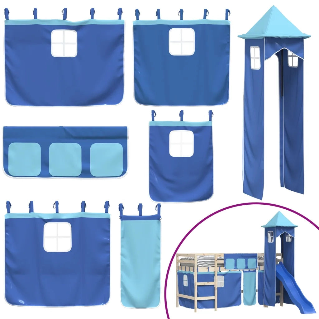 Tende per Letto a Soppalco con Torre Blu in Poliestere 835923