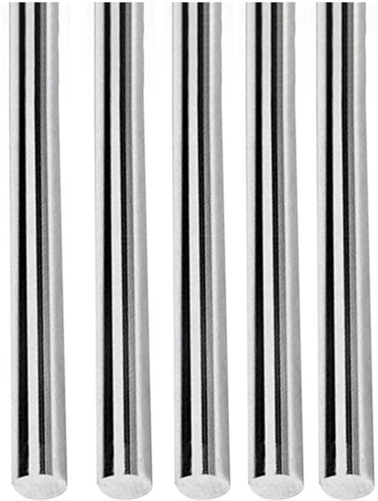 Tubo RVS a Sezione Circolare - Manico di Trasmissione - 304 RVS - 2,4mm x 100mm - Solida As - per DIY Craft - Modello Auto - Aereo - Navale - Adatto a - Diverse Applicazioni - Colore Metallico - 5 Pezzi