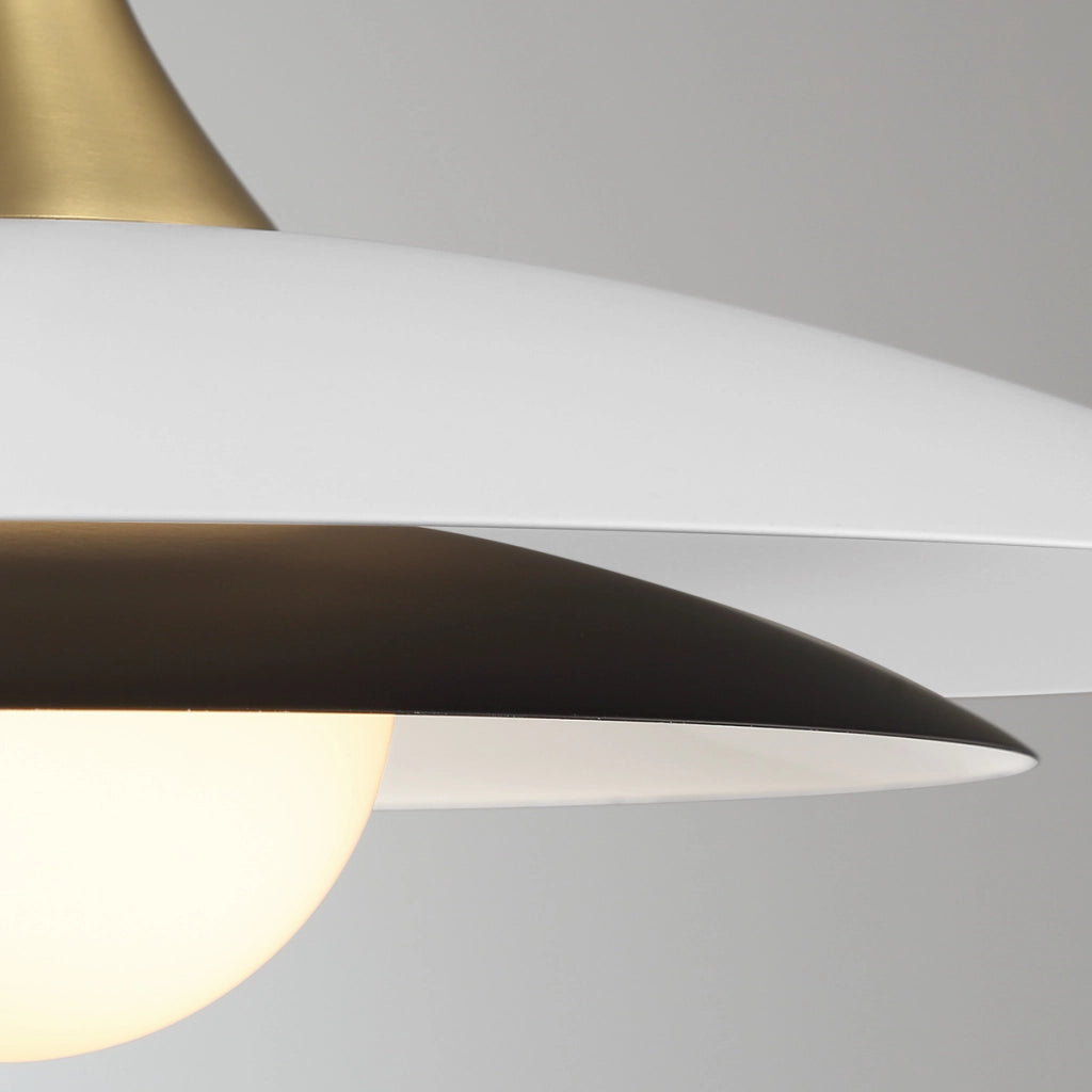 Lampada a sospensione Welsh doppio vetro bianco oro LED 15W