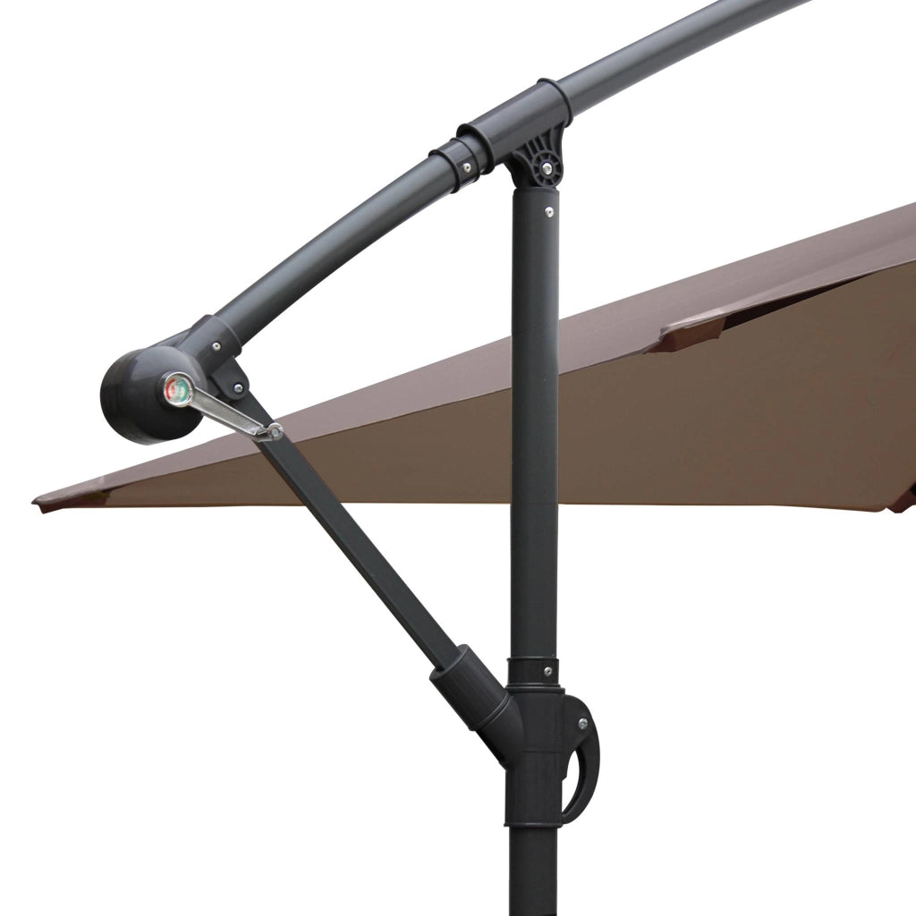 Ombrellone quadrato eccentrico, 3x3m, talpa