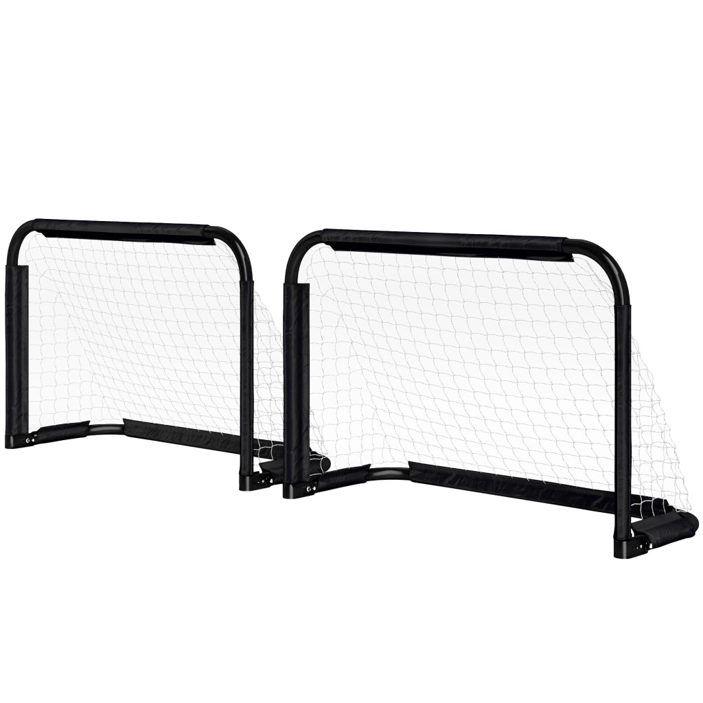 Set di 2 Porte da Calcio Pieghevoli per Esterno ¨C zephmum ¨C Nero 90x36x60 cm