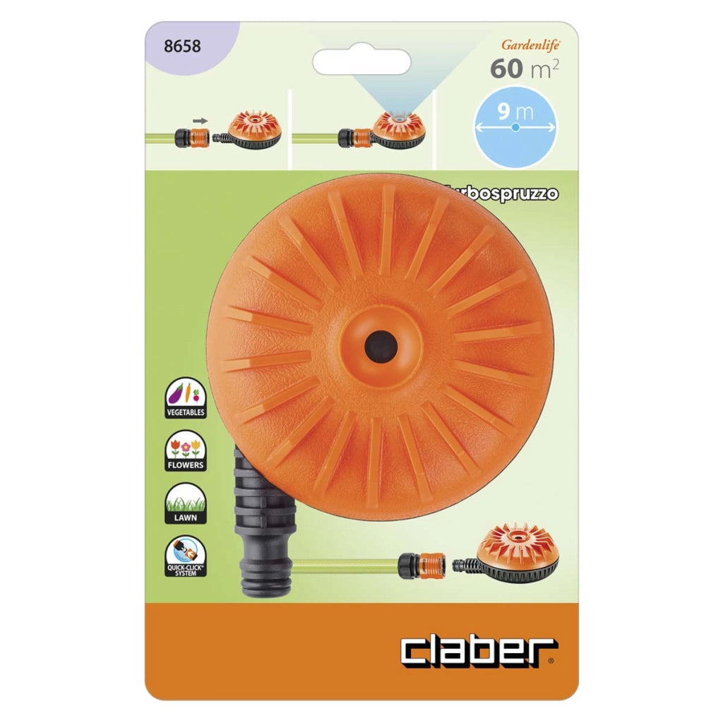 IRRIGATORE STATICO TURBOSPRUZZO CLABER - INNESTO RAPIDO SELF 8658- 2 pezzi