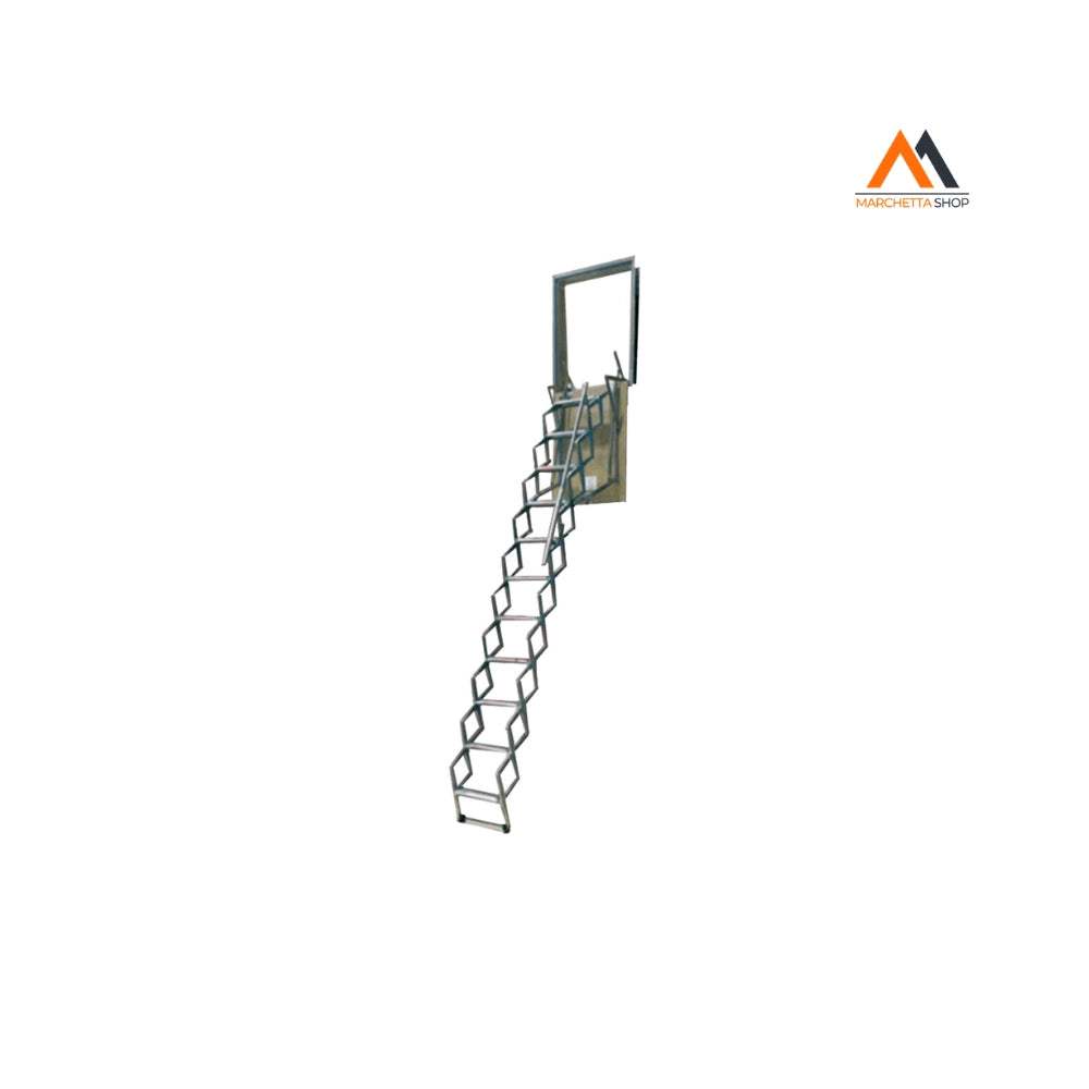 SCALA A PANTOGRAFO A PARETE 70 x 100 x H. 3 mt. -11 gr.