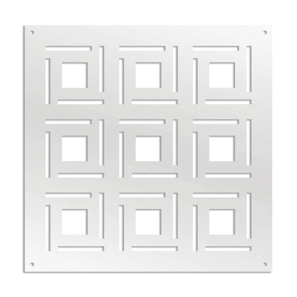 4SIDES - Pannello in PVC traforato - Parasole Colore: bianco, Misura: 48x48 cm