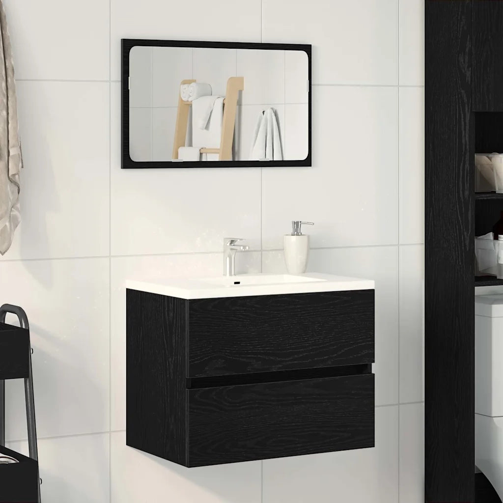 Mobile Lavabo Rovere Nero 60x38,5x45 cm in Legno Multistrato 862542