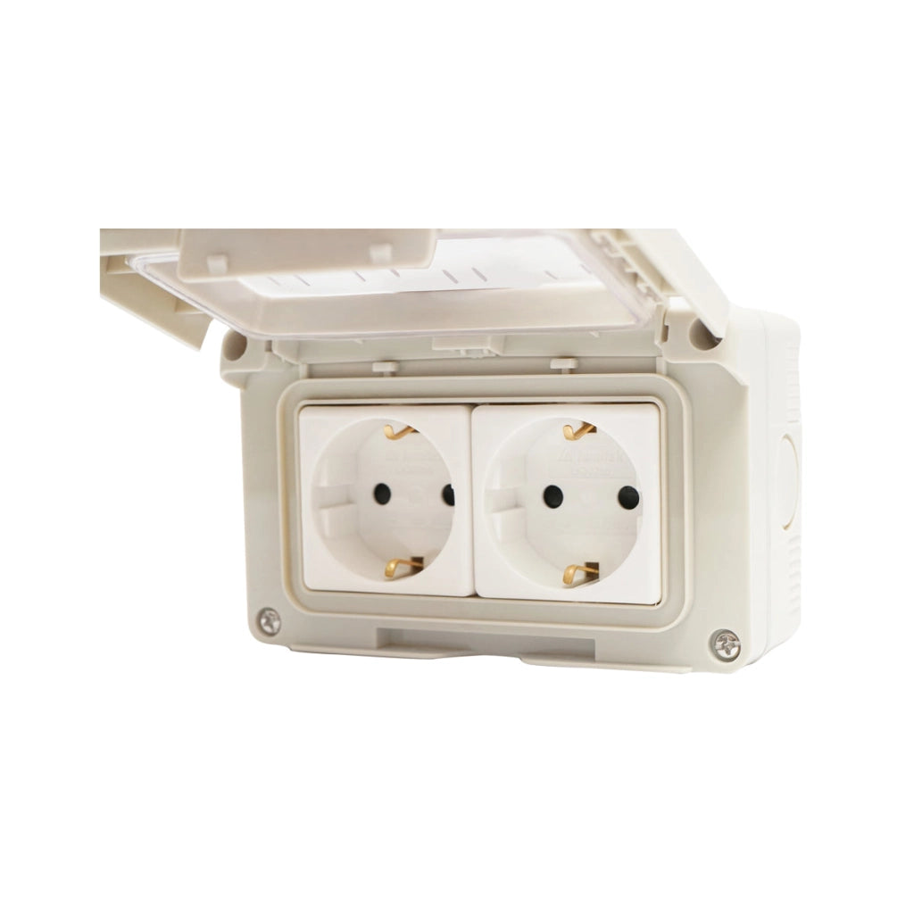 Doppia presa schuko PT IP55, 16A, 250V
