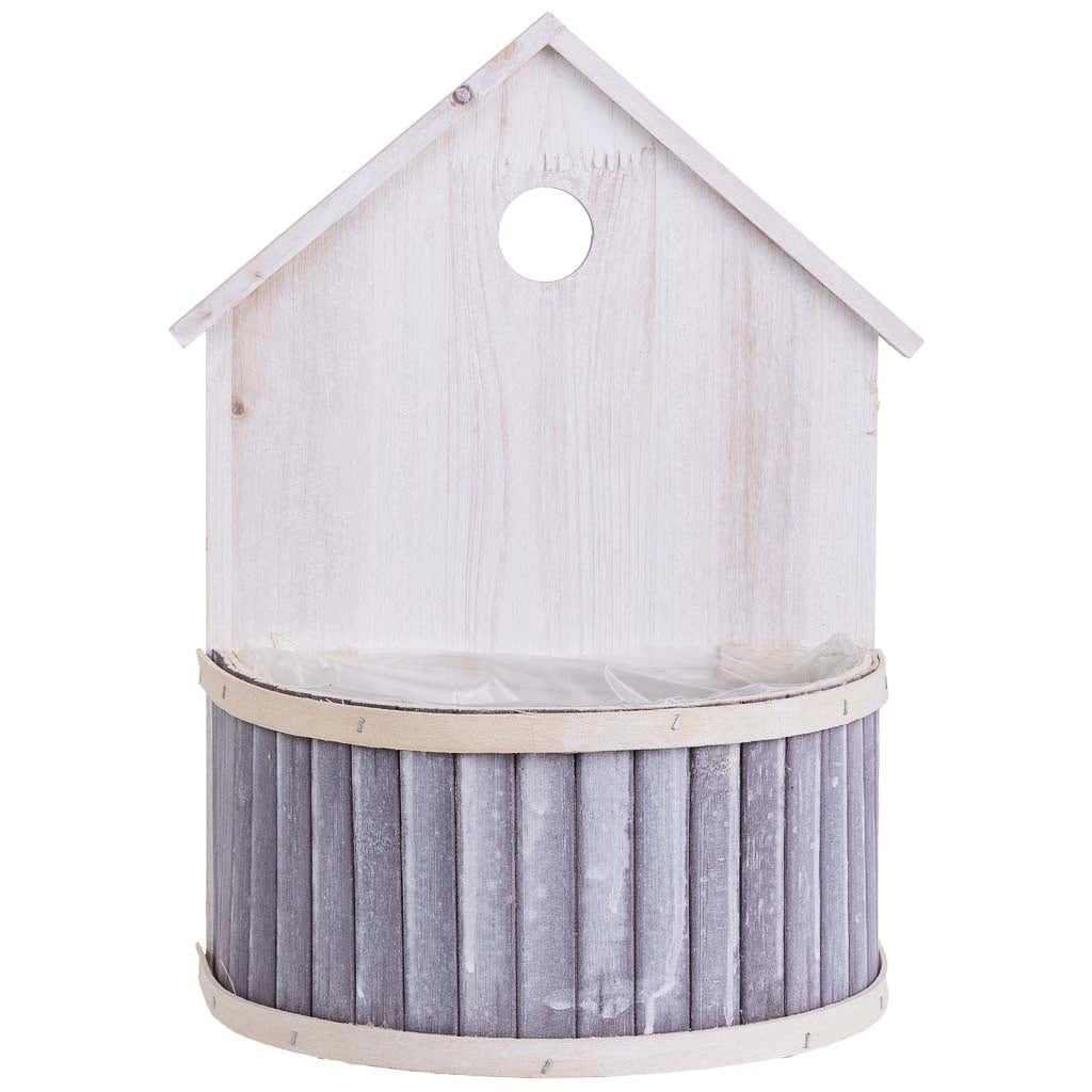 Supporto per fioriera rotondo in bambù grigio 25x15x31/11H cm