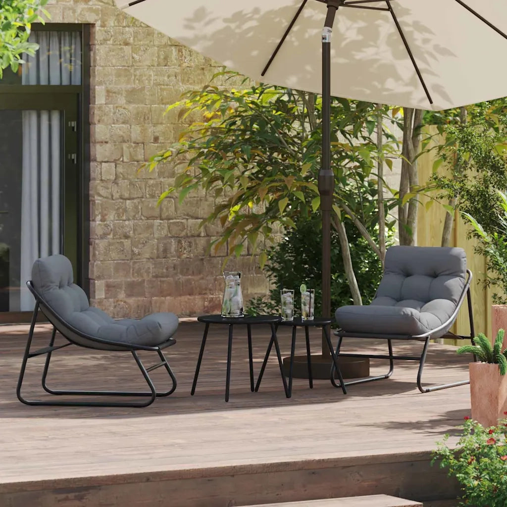 Arredamento da Giardino 2 pcs Nero 60,5 x 81 x 71 cm 42008029