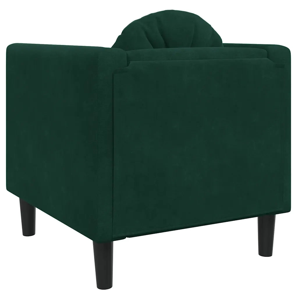 Poltrona con Cuscino Verde Scuro in Velluto 372624