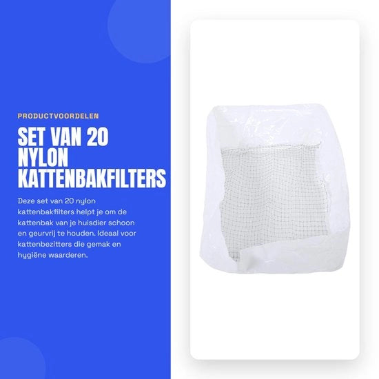 Sacchi per cassetta di cattivo odore - 20 pezzi - Nylon - Idoneo per cassetta di cattivo odore - Filtranti - Antigeur - Adatti per cassetta di cattivo odore standard - Filtri per cassetta di cattivo odore