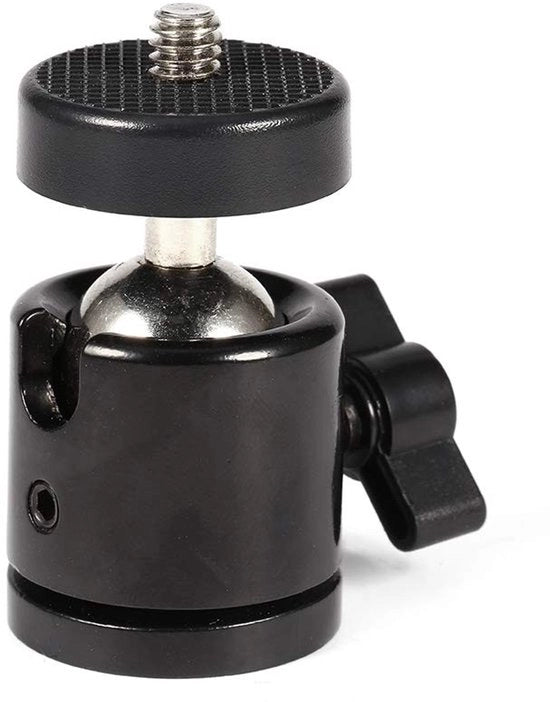 Testa di Tripode Rotazionale 360° - Montaggio a Beugolo - Sostegno per Fotocamera - Flascheggio - Materiale Metallico - Massima Capacità di Carico 2,5 kg - Testa di Tripode