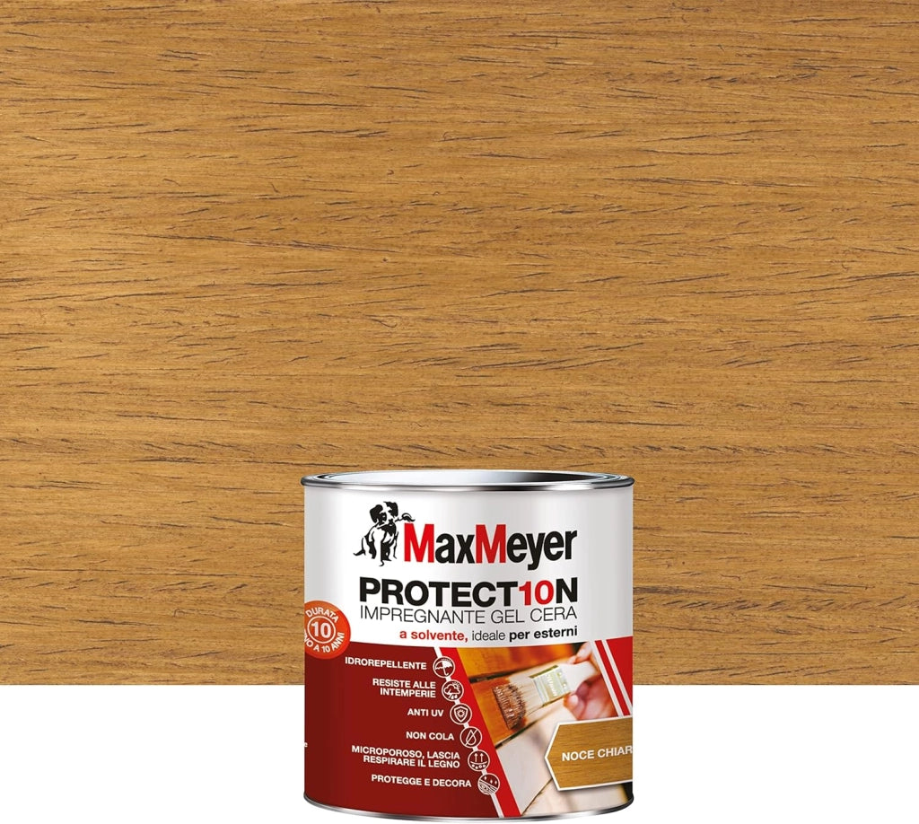 Impregnante a Solvente per Esterni PROTECT10N, Noce Chiaro, 0.75L