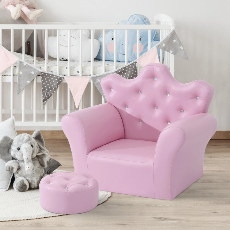 Divano gioco per bambini, divano per bambini con pouf, divano gioco per bambini a tema principessa, mini divano per un angolo accogliente, cameretta