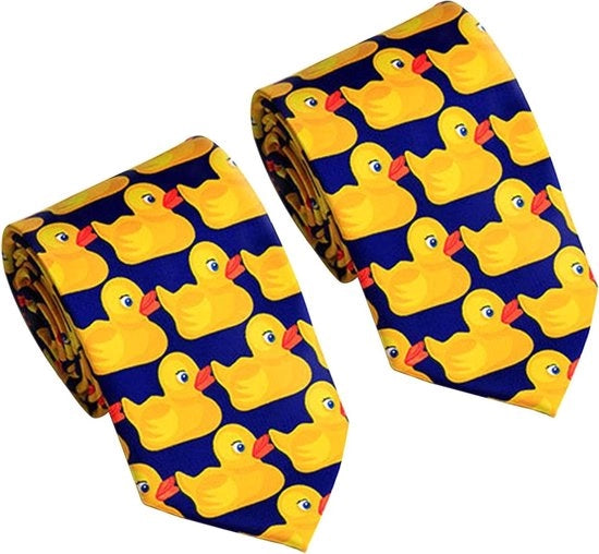 Set di 2 cravatte uomo | Stropdas giallo canarino unisex | Cravatte in seta per cosplay e festa